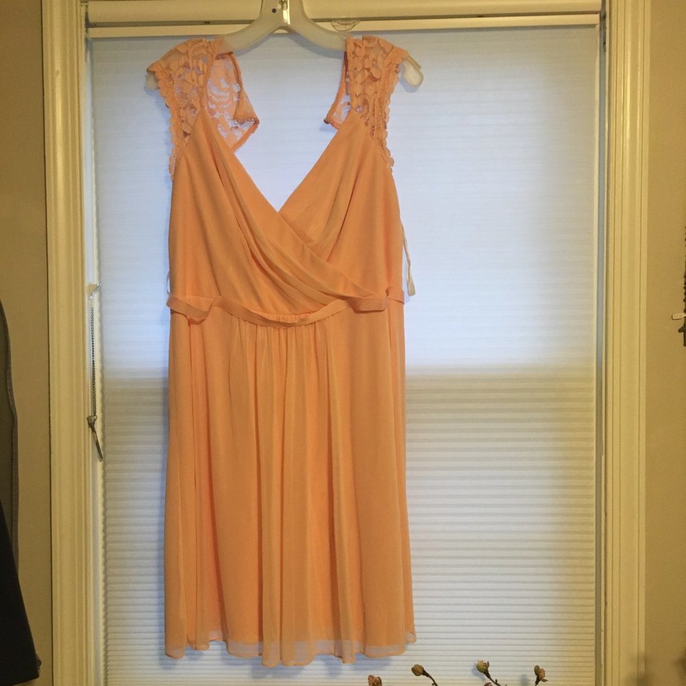Mesh dress with Lace Sleeves and Keyhole Back